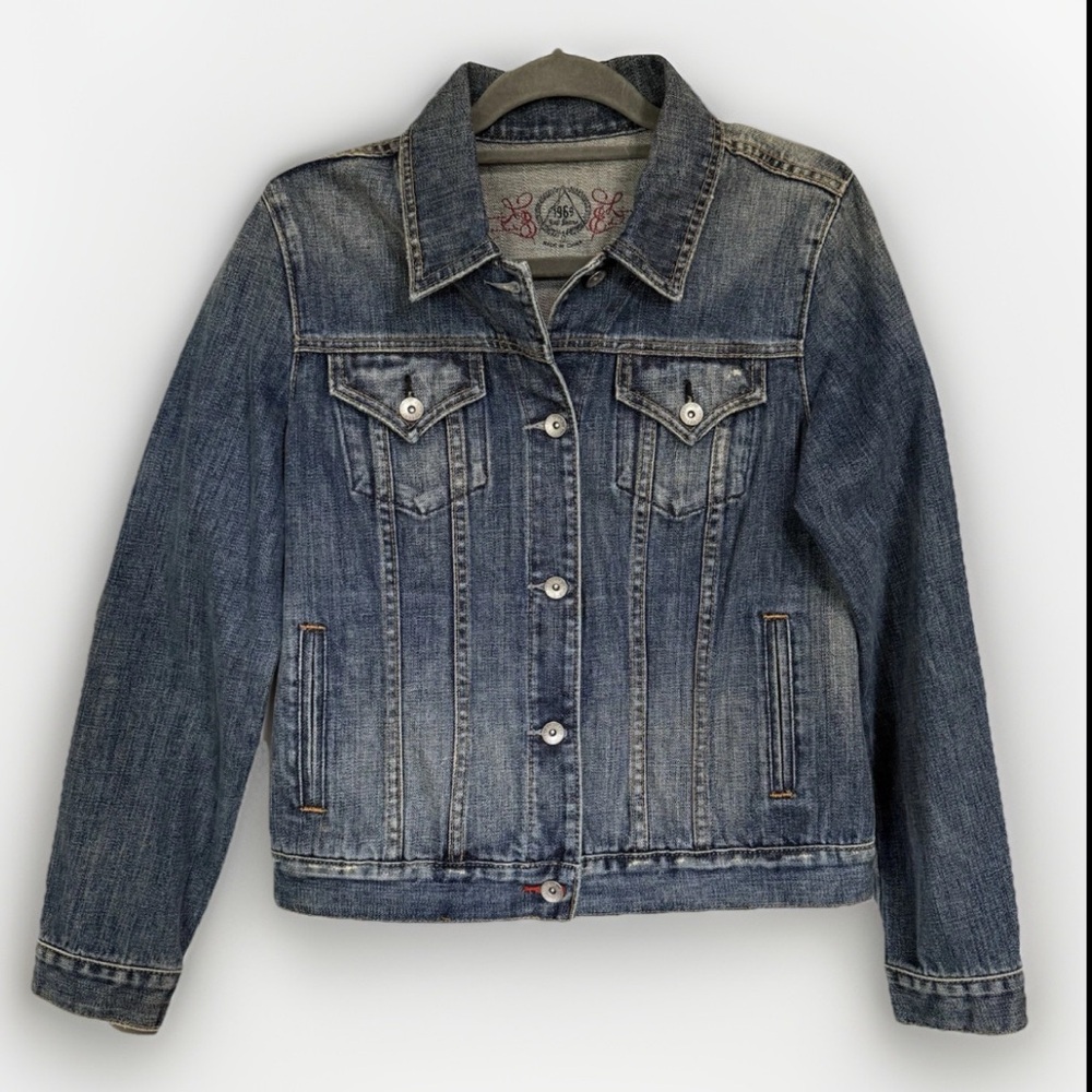 Y2K Gap 1969 Denim Jacket Medium Wash Trucker Style Retro Women’s Medium 2006
